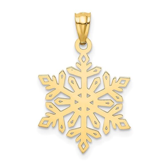 14k Yellow Gold, Snowflake Pendant